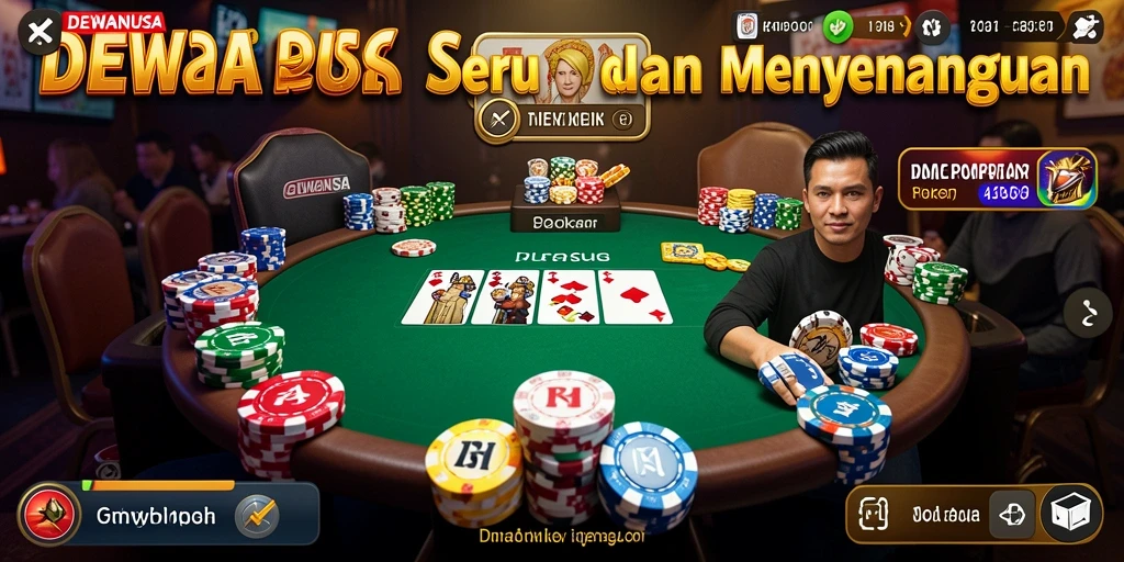 Tampilan menarik dari gameplay poker di DEWANUSA
