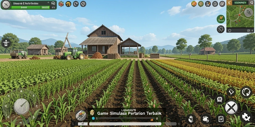 Gameplay menakjubkan di LADANG78 dengan ladang yang subur.