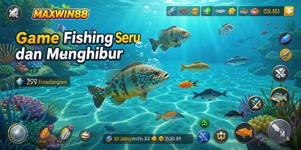 Tampilan menarik dari gameplay memancing di MAXWIN88.
