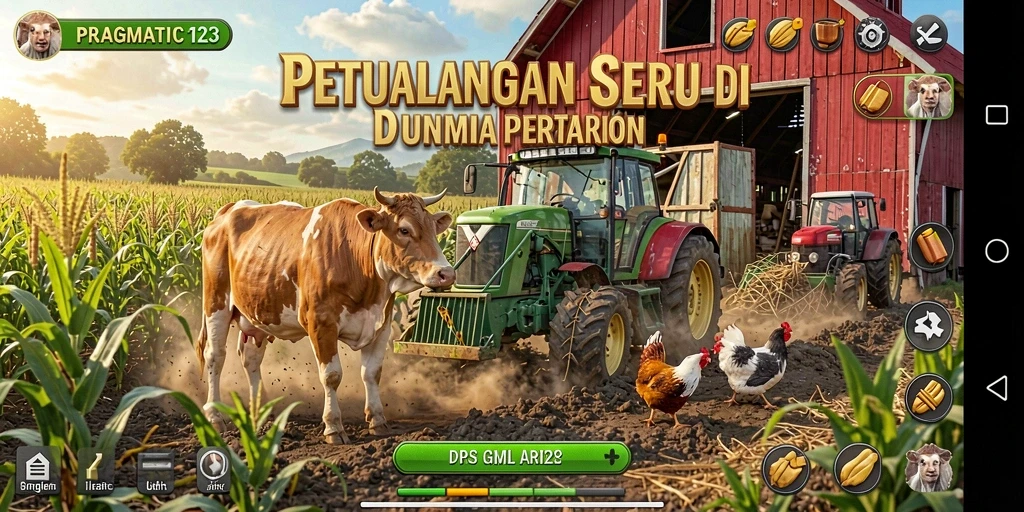 Gameplay menarik di dunia pertanian dengan berbagai tanaman.