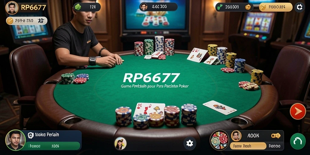Screenshot gameplay menarik dari game Poker RP6677.