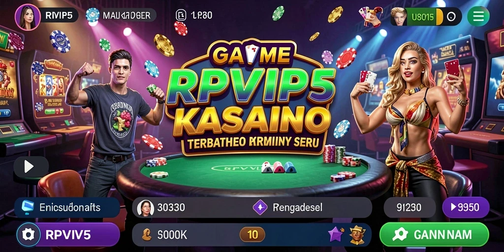 Screenshot gameplay RPVIP5 menampilkan suasana kasino yang mendebarkan.