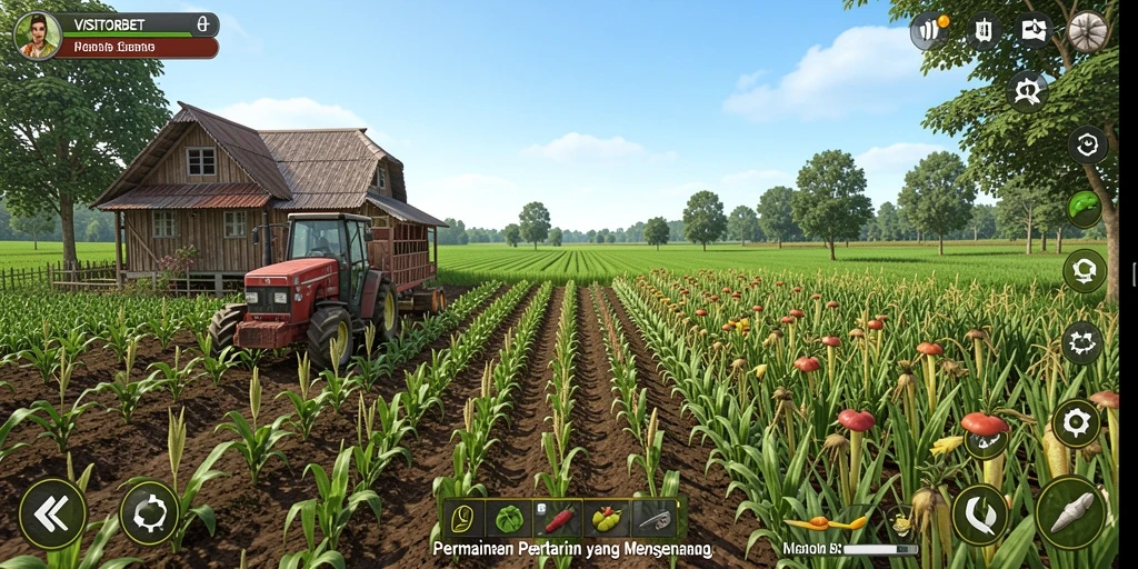 Tampilan gameplay VISITORBET yang seru di dunia pertanian.