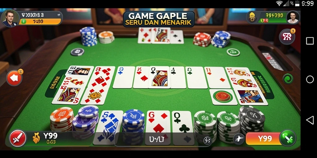Screenshot gameplay Y89 menampilkan suasana seru permainan Gaple.